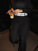 Black Highway Reverse Waistband Wide Leg Pants