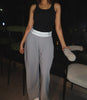 Light Grey Highway Reverse Waistband Wide Leg Pants