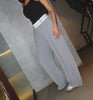 Light Grey Highway Reverse Waistband Wide Leg Pants