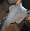 Light Grey Highway Reverse Waistband Wide Leg Pants