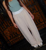 Beige Highway Reverse Waistband Wide Leg Pants