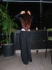 Black Highway Reverse Waistband Wide Leg Pants