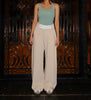 Beige Highway Reverse Waistband Wide Leg Pants