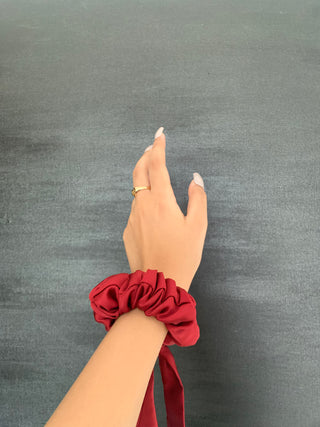 Red Silk Scrunchie