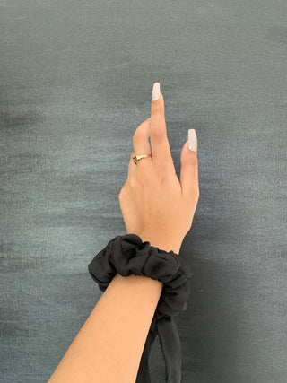 Black Silk Scrunchie