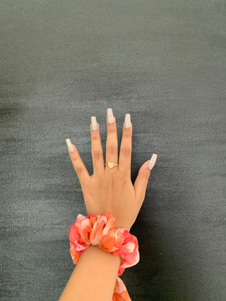 Pink Organza Scrunchie