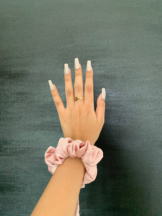 Baby Pink Silk Scrunchie